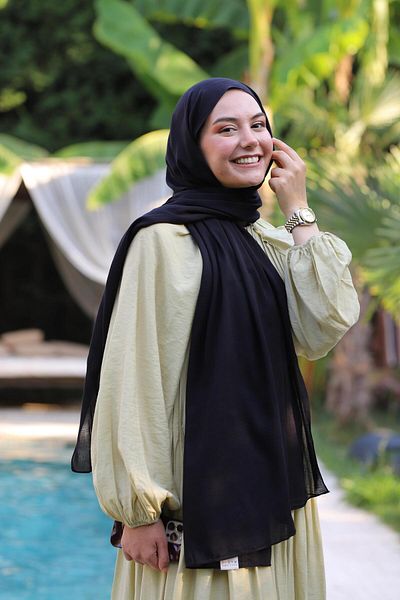 Şalland Natural Cotton Shawl Black