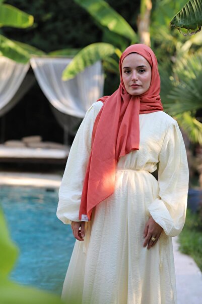 Şalland Natural Cotton Shawl Coral