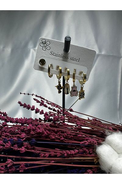 Mutenaura Stainless Steel Earrings Set of 6
