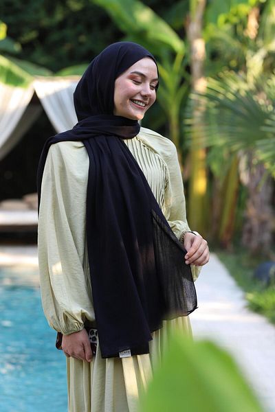 Şalland Natural Cotton Shawl Black