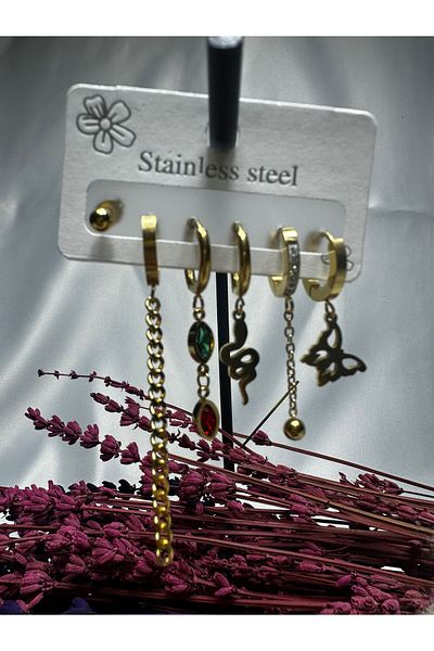 Mutenaura Stainless Steel Earrings Set of 6