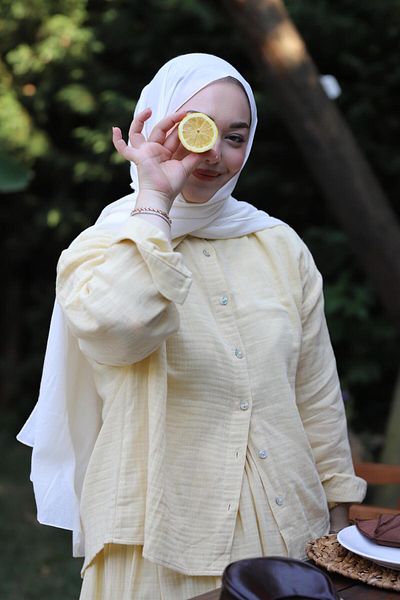 Şalland Natural Cotton Shawl Ecru