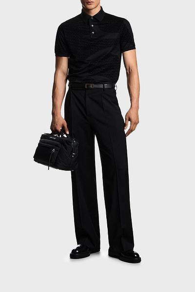 Emporio Armani Cotton Regular Fit All Logo Button Polo Neck t Shirt Men Polo Neck t Shirt E