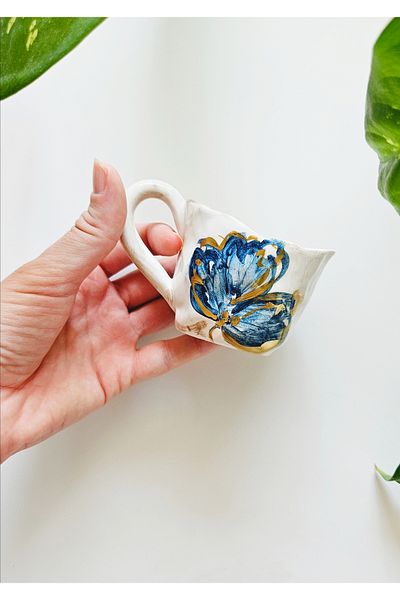 WEBBMODA Handmade Vintage Flower Cup