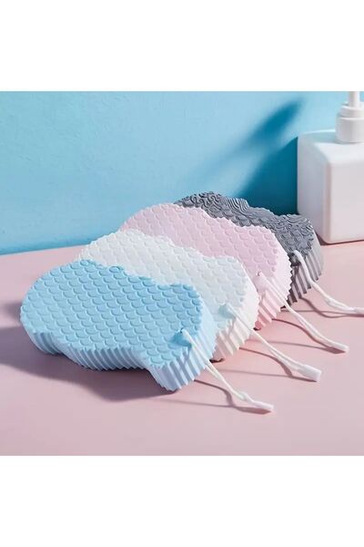 TARIK HOME 4 قطع اسفنجة تقشير الجسم باللون الوردي والأزرق والأبيض والأسود للت...