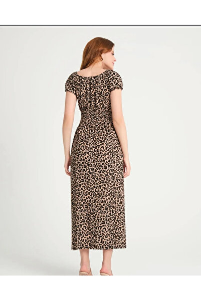 MİSS AYDA Belden Oturmalı Uzun Elbise