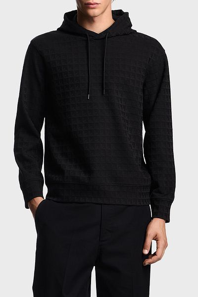 Emporio Armani Jacquard Cotton Regular Fit Hooded Sweat Men's Sweat Em003424 Af13700 Fc230