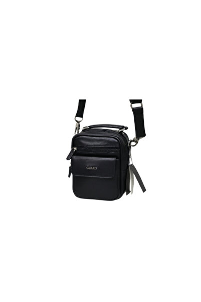 GUARD Mini Black Crystal Genuine Leather Handbag Men P1691