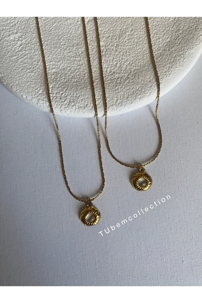 COLLECTİON Taşlı çelik kolye