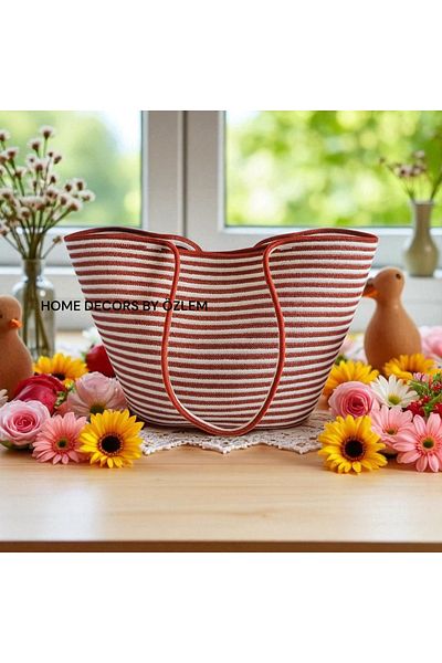 home decors by özlem حقيبة كتف من القش حقيبة شاطئية حقيبة يومية مصنوعة يدويًا