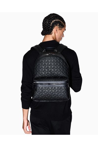 Armani Exchange Embossed Logo Printed Adjustable Strap Backpack Men Backpack Xm00023