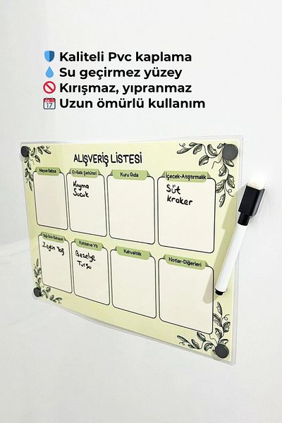 Metranya Magnet Shopping List, Magnet Grocery Missing List, Refrigerator Notepad, Market Planner