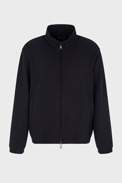 Emporio Armani Jacquard Cotton Regular Fit Stand Collar Zipper Sweat Men's Sweat Em003444 Af13700 Fb2