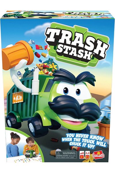 Goliath Trash Stash Game - Fill Trashcan, Watch It Dump Into Garbage Truck Or Truck Chucks It Up - N