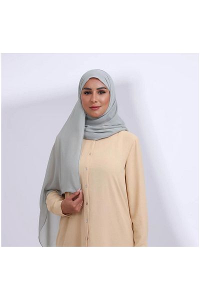 HIJAB VIP Light green chiffon veil, quarter lined at the front