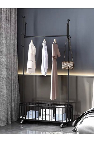 Alwan antiques and frames Clothes rack with storage base on wheels, height 173 cm, width 100 cm