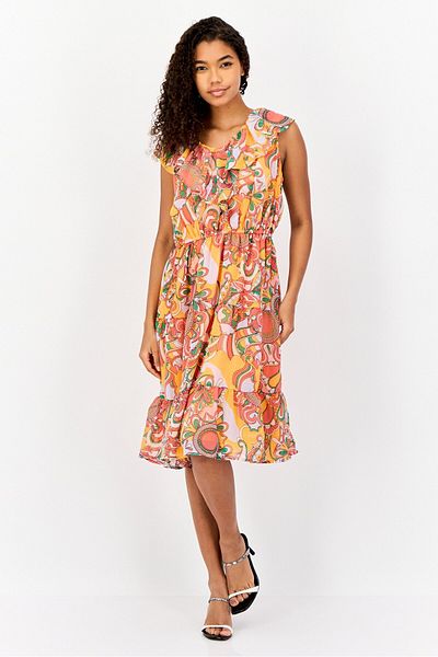Marissa Olivia Women Allover Print Midi Dress, Multicolor