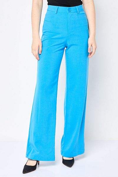 Don't Call Me Jennyfer Women Regular Fit Solid Wide Leg Pants, Blue
