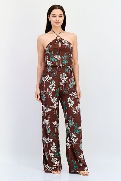 Koton Women Allover Print Strapless Jumpsuit, Multicolor