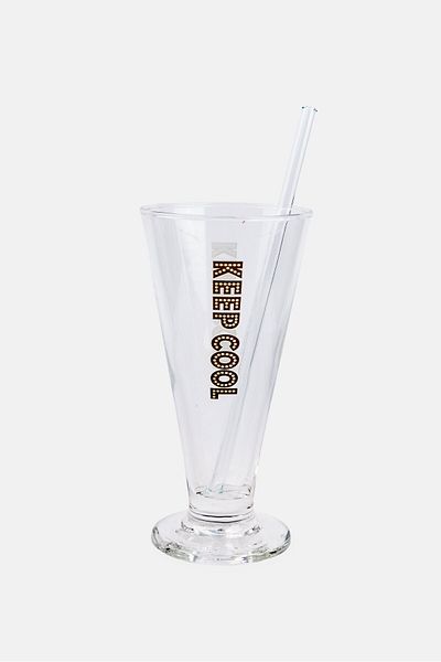 Ritzenhoff & Breker Glass Ice Cream Tumbler With Straw 330 ml, Transparent