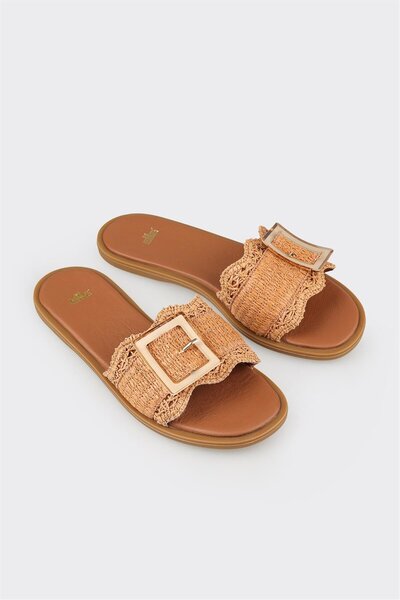Elle Shoes Naturel Kadın Terlik