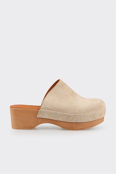 Elle Shoes Naturel Deri Kadın Terlik