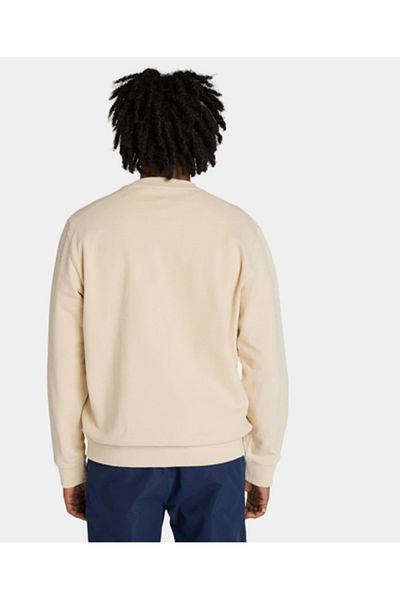 Timberland Tree Logo Patch Crewneck Men's Beige Sweatshirt Tb0A6Hhkefl1