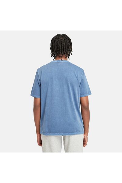 Timberland Garment Dye Logo Graphic Tee Men's Navy Blue Tshirt Tb0A5Uek2881