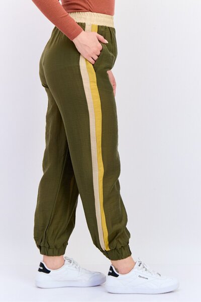 Koton Women Regular Fit Plain Jogger Pants, Olive