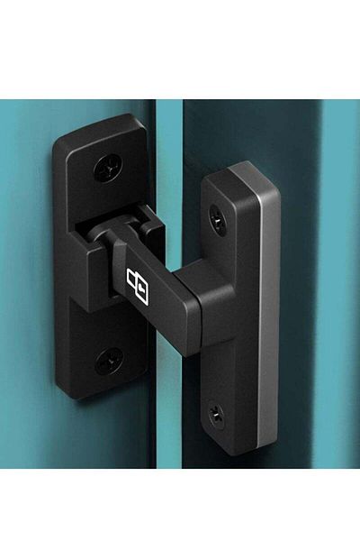 COOYA Door Lock,90 Heavy Duty Flip, Zinc Alloy, Anti-pry Design, Luminous Mode, Matte Finish, Black