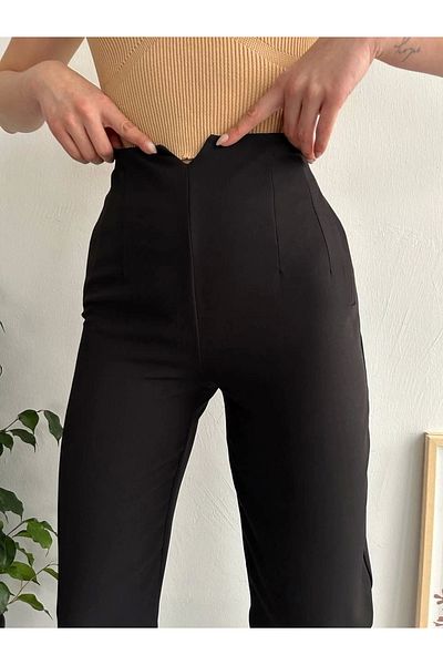 ufukmoda Atlas Fluted Trousers Black