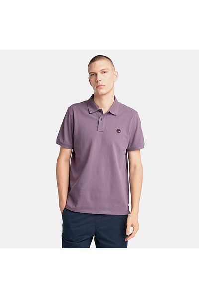Timberland Millers River Pique Short Sleeve Polo Men's Purple Tshirt Tb0A6Vdpenx1
