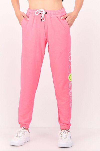 Ellesse x Smiley Women Sportswear Fit Brand Logo outdoor Sweatpants, Neon Pink