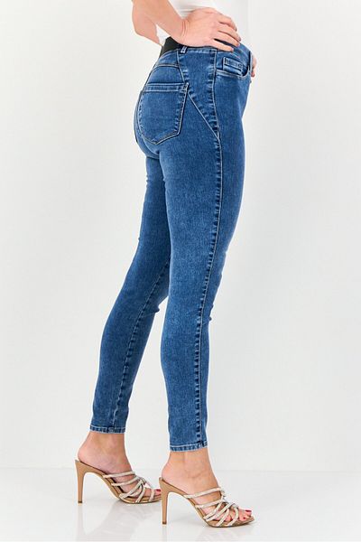 JDY Women Regular Fit Washed Stretchable Jeans, Blue