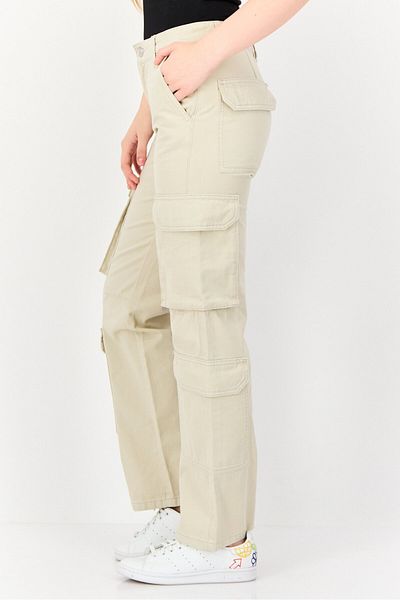 Don't Call Me Jennyfer Women Straight Fit Solid Cargo Pants, Beige