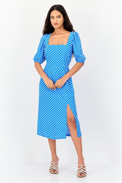 Koton Women Polka Dots Casual Midi Dress, Multicolor