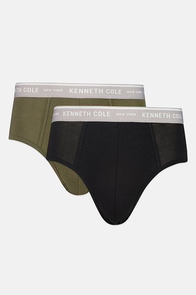 Kenneth Cole طقم رجالي من قطعتين من الملابس الداخلية بشعار العلامة التجارية، متعدد الألوان