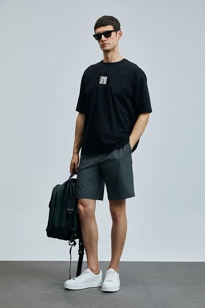 Lufian Helıx Modern Graphic T-Shirt Black