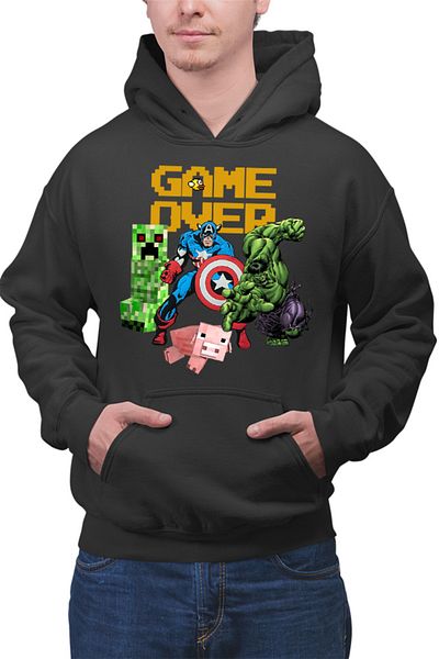 OEM Men's Hoodie Captain America Minecraft Creeper Comic Book