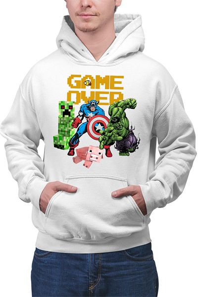 OEM Men's Hoodie Captain America Minecraft Creeper Comic Book