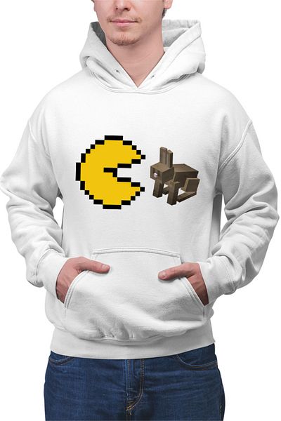 OEM Men's Hoodie Pac Man Minecraft Rabbit Pixel Game Simple Japan