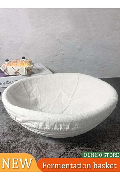 fun zone Round Bread Proofing Basket Rattanproving Baskets 100% Natural Rattan Sourdough for Bread Making wit