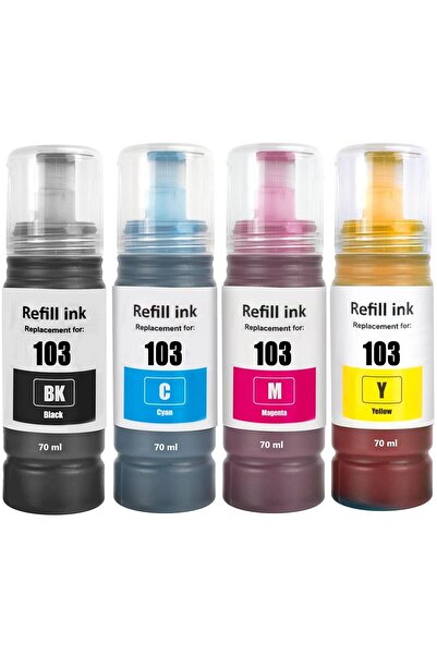 EPSON 103 Muadil Mürekkep Seti EcoTank L3156, L3160, L3210, L3211 Yazıcı Uyumlu