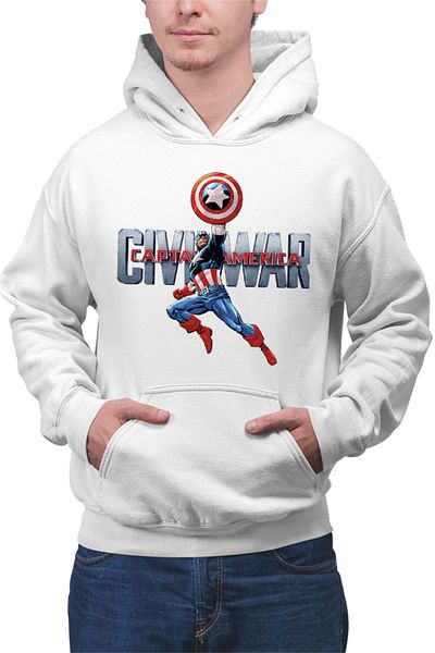 OEM Men's Hoodie Captain America Jump Movie Hero Animated CGI
