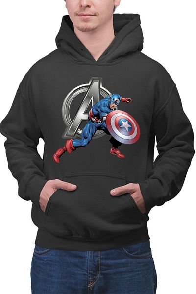OEM Men's Hoodie Captain America Avengers Logo Marvel Universe