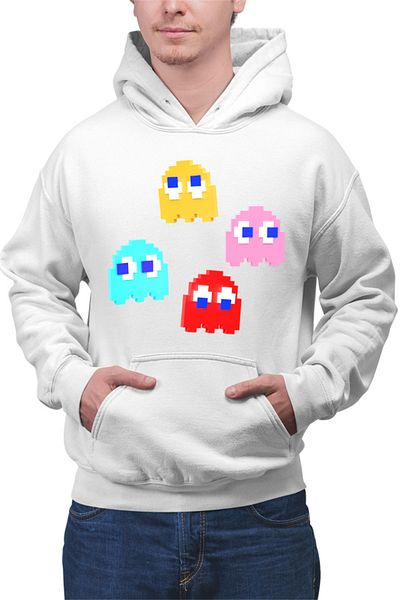 OEM Hanorac Barbati Pac Man Little Ghost Blinky Pinky Achievment Goal