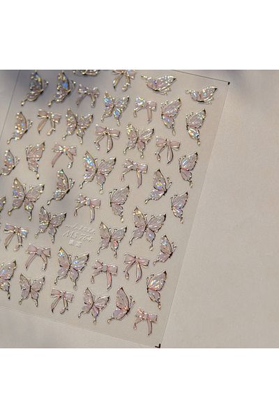 Choice MS764 Jelly Butterfly 5D Nail Art Sticker Rhinestone Crystal Charming Shiny Insect Animals DIY Self