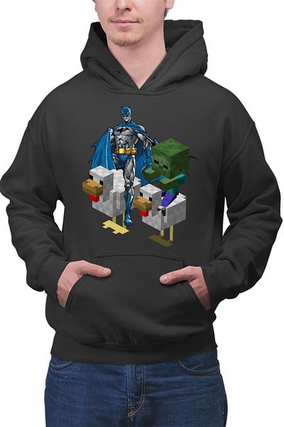 OEM Men's Hoodie Batman Minecraft Chicken Race Zombie Puzzle Pixels