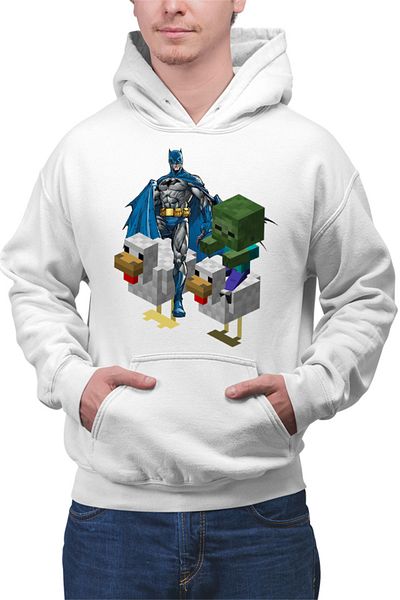 OEM Men's Hoodie Batman Minecraft Chicken Race Zombie Puzzle Pixels
