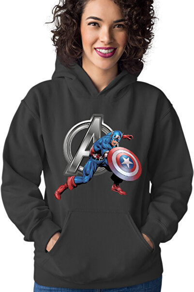 OEM Women's Hoodie Captain America Avengers Logo Marvel Universe